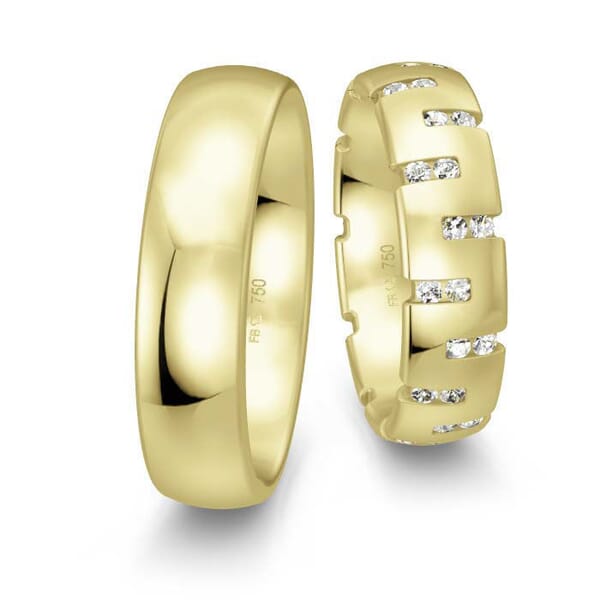 Gifteringer i gult gull 18 kt, honningfarget, 6 mm. LUXURY - 4809903